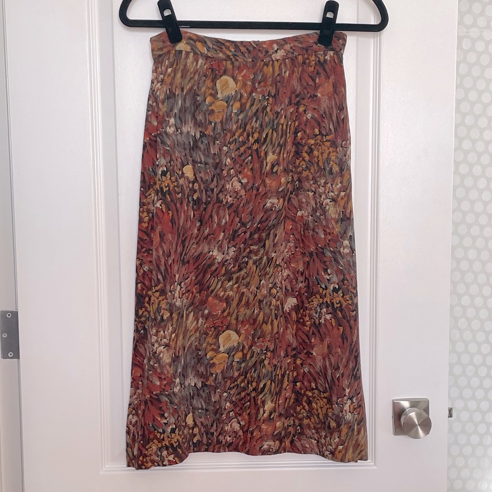 Vintage Autumn Colour Paint Pattern Skirt